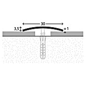 LOGOCLIC Overgangsprofiel (Roestvrij staal glanzend, 2,7 m x 30 mm x 3,5 mm, Montagemethode: Schroeven, Verzonken gaten in het midden)