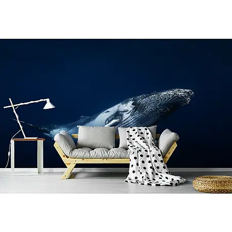 Papermoon Premium collection Fototapete Buckelwal in Blau