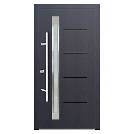FM Türen Haustür DS92-16 (100 x 210 cm, DIN Anschlag: Links, Anthrazit)