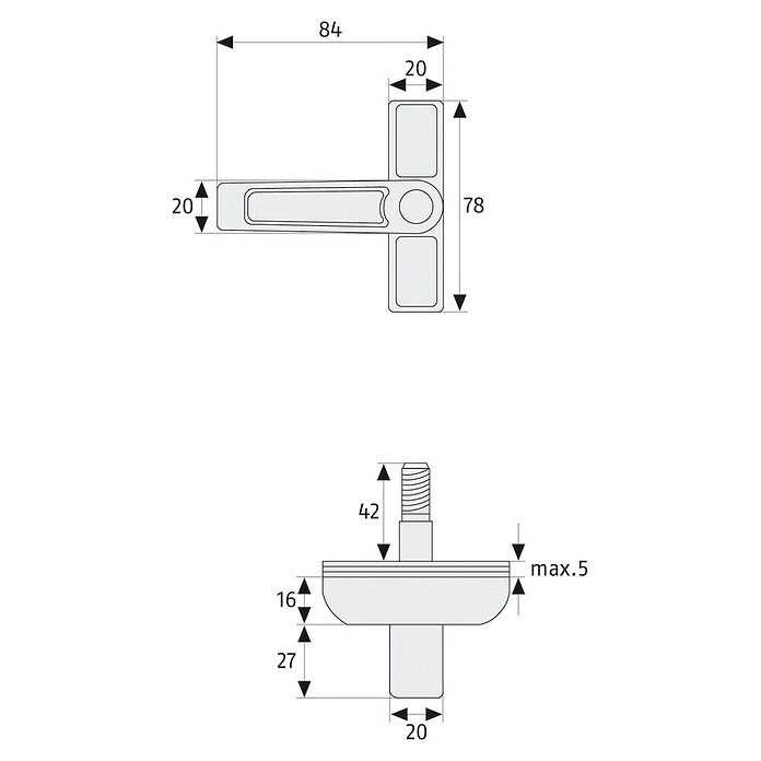 Abus Fenstersicherung 2510 (Weiß, Geeignet für: Nach innen öffnende, einflügelige Fenster)