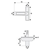Abus Fenstersicherung 2510 (Weiß, Geeignet für: Nach innen öffnende, einflügelige Fenster)