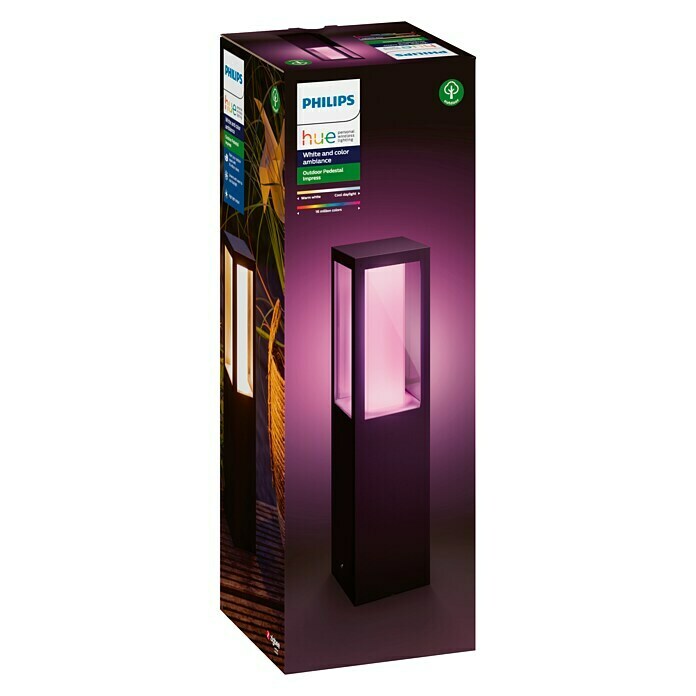 Philips Hue Led-sokkellamp (2 lampen, 8 W, Lichtkleur: Bont, IP44)