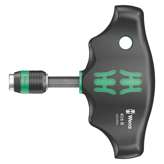 Wera Bithalter mit Quergriff - Länge: 94 mm - Ein Wera 416 R Schraubendreher mit T-Griff für komfortable und kraftvolle Schraubvorgänge.