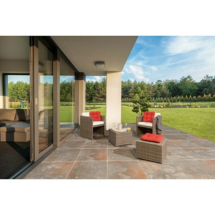 EHL Terrassenplatte Talea Ferrum (60 x 60 x 3,2 cm, Rostfarben, Beton) | BAUHAUS