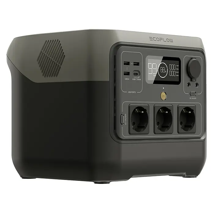 EcoFlow Estación de energía portátil River 2 Pro - 768 Wh, Negro - Esta es una estación de energía portátil EcoFlow, que ofrece opciones de carga versátiles con puertos USB y CA.