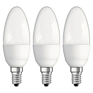 Osram LED-Lampe Kerzenform E14 matt (3 Stk., 5,3 W, E14, Warmweiß)