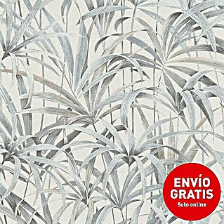 Papel pintado Vegetal con Hojas (Gris, Motivo decorativo, 10 x 0,53 m)