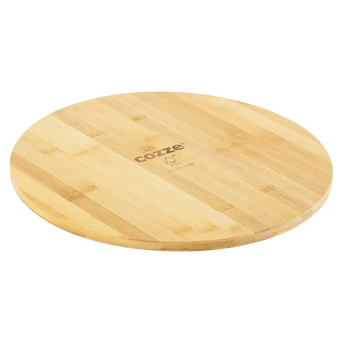 Cozze Schneidebrett - Ø x H: 35 x 1,2 cm, Holz - Rundes Cozze Pizzabrett aus Holz. Ideal zum Servieren oder als Schneidebrett. Nachhaltiges Produkt für Pizza-Liebhaber und Küchenprofis.