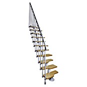 Atrium Raumspartreppe Mini Vertical (Farbton Metall: RAL 9006, Breite: 60 cm, Buche, Geschosshöhe: 222 cm - 300 cm) | BAUHAUS