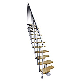 Atrium Raumspartreppe Mini Vertical (Farbton Metall: RAL 9006, Breite: 60 cm, Buche, Geschosshöhe: 222 cm - 300 cm)