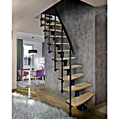 Atrium Raumspartreppe Mini Plus (Farbton Metall: RAL 9005, Breite: 60 cm, Buche, Geschosshöhe: 222 cm - 300 cm) | BAUHAUS