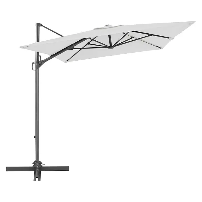 Sunfun Parasol de jardín Florenz - Crudo, 200 x 250 cm, Aluminio - Esta sombrilla rectangular voladiza gris proporciona una sombra ideal del sol. El complemento perfecto para cualquier patio.