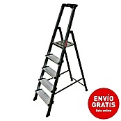 Krause Escalera de tijera (5 escalones, Altura de trabajo: 3,05 m, Anodizado)