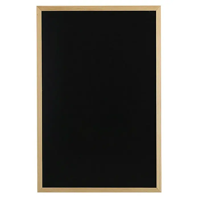 Zeller Present Magnettafel Kreidetafel - 40 cm x 60 mm, Natur/Schwarz - Eine leere schwarze Schiefertafel mit einem hellen Holzrahmen, ideal für Notizen, Menüs oder kreative Designs. Eine klassische Ergänzung für jedes Zuhause oder Geschäft.