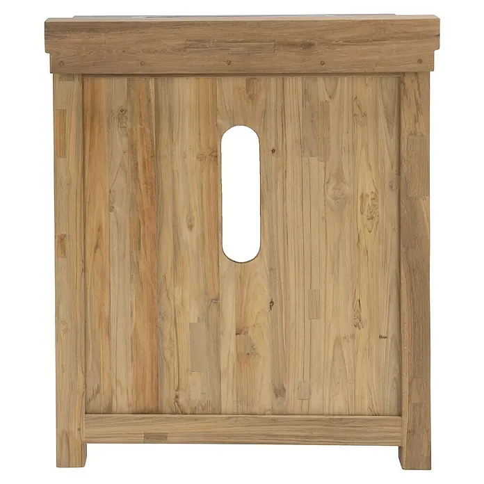 Sunfun Zoe Outdoorküchen-Modul Waschbecken - Braun, B x T x H: 80 x 63 x 96,7 cm, Teakholz - Stilvoller Waschtischunterschrank aus Holz mit praktischer Aussparung für den Siphon, ideal für moderne Badezimmer.