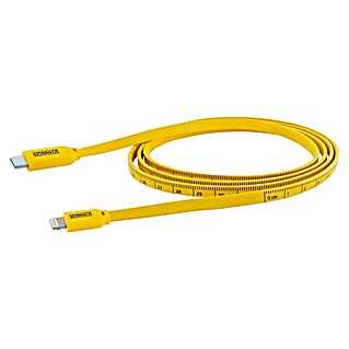 Schwaiger USB-Kabel Sync & Ladekabel mit Maßband (1,2 m, Lightning, Schwarz/Gelb)