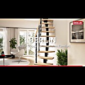 Dolle Mittelholmtreppe Berlin (Breite: 64 cm, Variabel, Verkehrsweiß, Farbe Stufen: Buche Natur, Geschosshöhe: 203 cm - 247 cm) | BAUHAUS