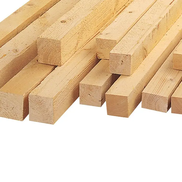 Rahmenholz - 300 x 7,8 x 5,8 cm, Fichte, Naturbelassen - Ansicht von gesägtem Bauholz. Das helle Holz ist zu einem rechteckigen Rahmen geschnitten.