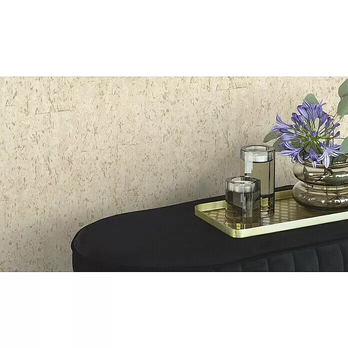 Rasch Curiosity Vliestapete Korkoptik - Beige, Holzoptik, 10,1 x 0,53 m - Strukturierte, hellbeige Wandverkleidung mit organischem Muster, als eleganter Hintergrund im Raum.
