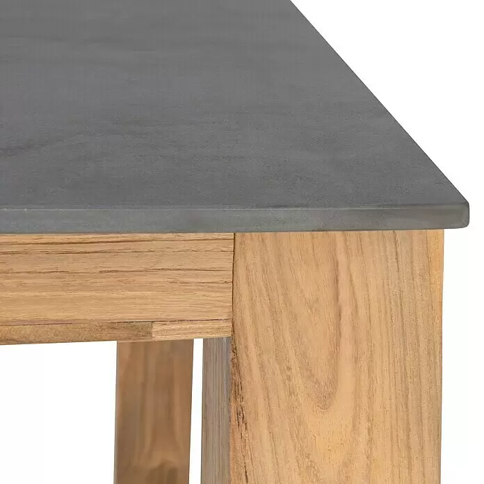 Gartenmöbel-Set Zoe/Eva - 5 -tlg., Teakholz/Keramik/Aluminium/Rattan, Naturbraun/Anthrazit - Detailaufnahme