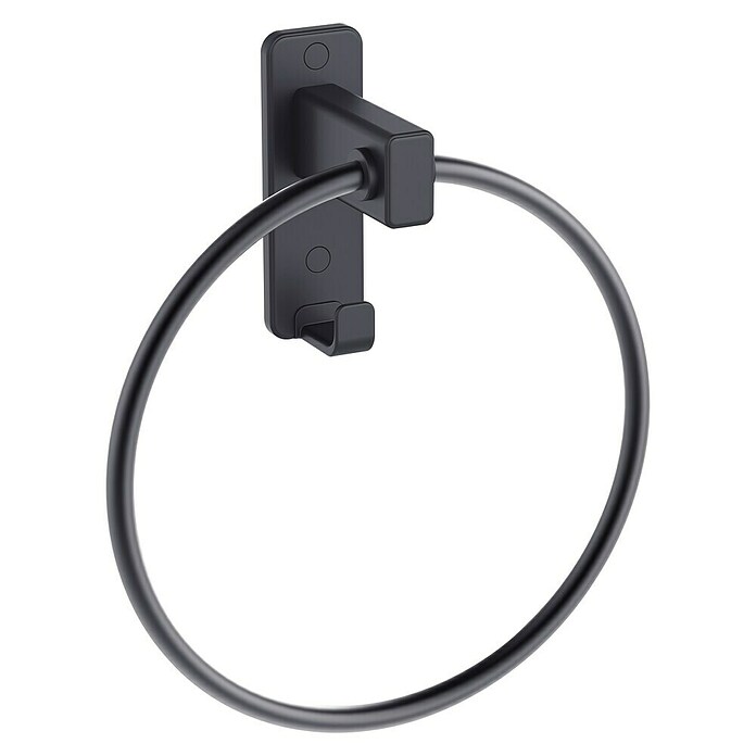 Toallero de anilla Blend (Diámetro: 18,9 cm, Negro, Mate) | BAUHAUS