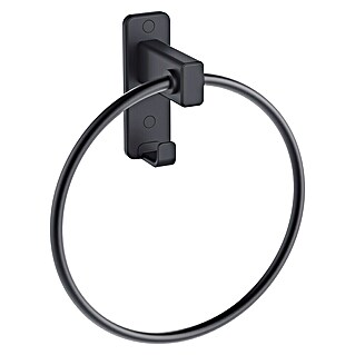 Toallero de anilla Blend (Diámetro: 18,9 cm, Negro, Mate)