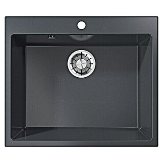 Atron Fregadero encastrable Binary (50,3 x 59,1 cm, Negro, Mate)