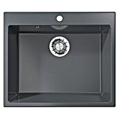 Atron Fregadero encastrable Binary (50,3 x 59,1 cm, Negro, Brillante) | BAUHAUS