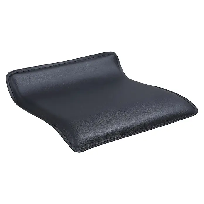 Fulmo Taburete alto Oja - Negro - Primer plano del cojín negro cuadrado con detalles de costura.