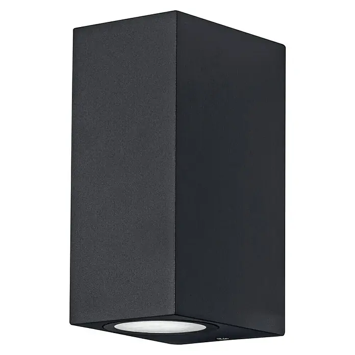 Ledvance Außenwandleuchte Endura Square - 35 W, 6,8 x 15 x 9,2 cm, Schwarz, IP44 - Eine moderne, schwarze Außenleuchte in Quaderform mit einem runden, hellen Lichtaustritt nach unten. Perfekt für eine stilvolle Beleuchtung.