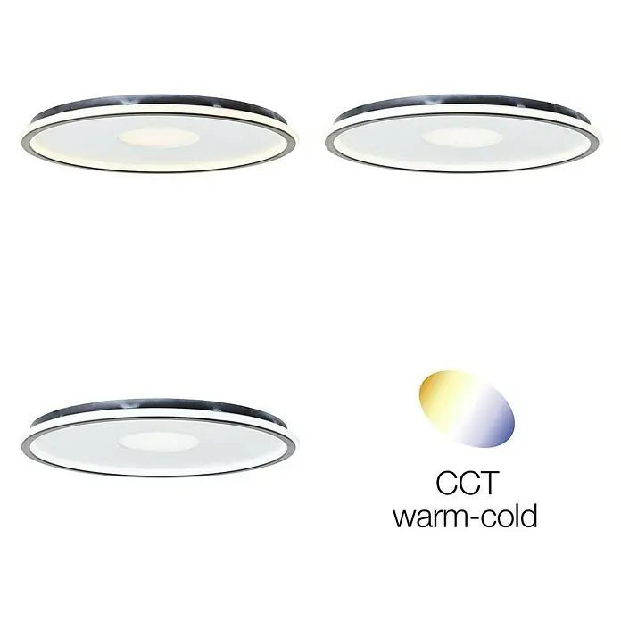 Brilliant LED-Deckenleuchte rund Vegas - 44 W, Durchmesser: 50,8 cm, Weiß, Mehrfarbig - Deckenleuchte mit variabler Farbtemperatur, von warmweiß bis kaltweiß einstellbar. Das moderne Design passt in viele Räume.