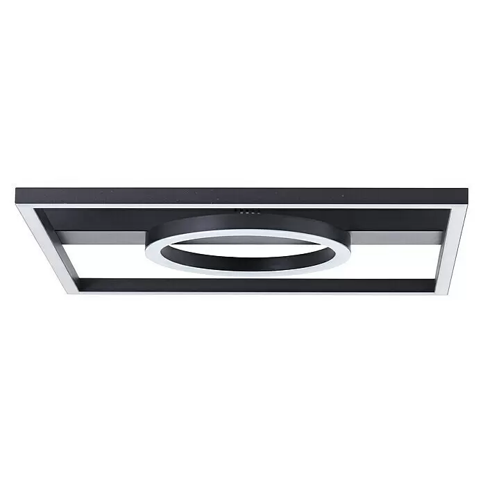 Brilliant LED-Deckenleuchte Maureen - 24 W, L x B x H: 5 x 40 x 40 cm, Schwarz, Warmweiß - Moderne schwarze quadratische Deckenleuchte mit kreisförmigem weißem LED-Innenlicht.