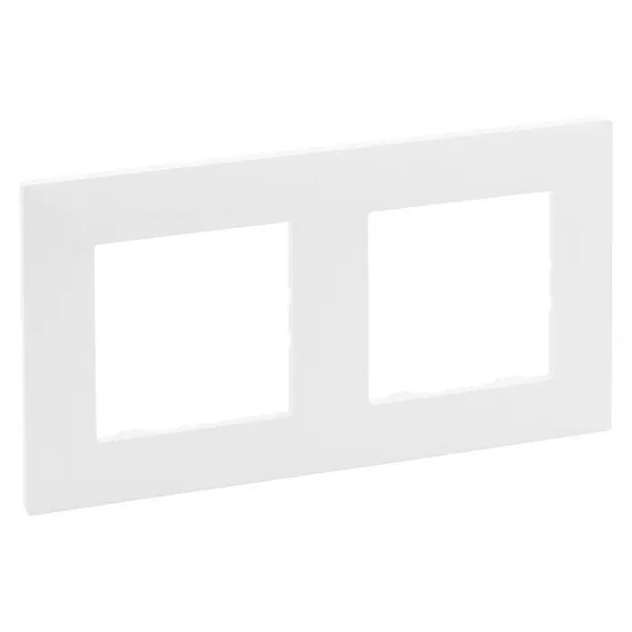 Legrand Niloé Step Marco - Blanco, Modelo de mecanismos: x 2, Plástico, Instalar - Cubierta de marco doble blanca para interruptores y enchufes, ideal para un diseño de pared limpio y moderno en casa.