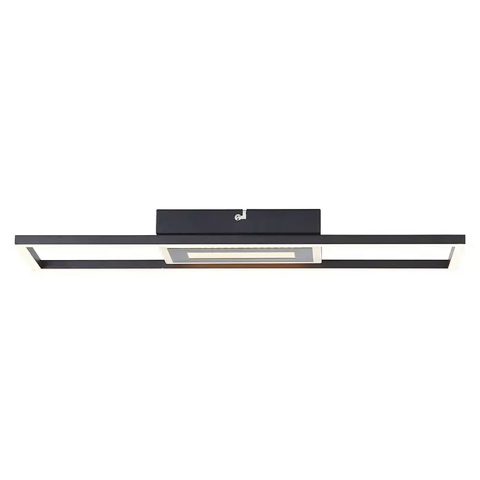 Brilliant LED-Deckenleuchte Besson - 24 W, L x B x H: 16 x 55 x 4 cm, Schwarz, Warmweiß - Moderne LED-Deckenleuchte in Schwarz und Weiß mit rechteckigem Design, ideal für stilvolle Innenräume und gleichmäßige Ausleuchtung.