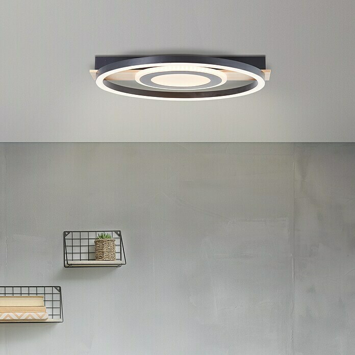Eglo LED-Deckenleuchte GAFARES (15 W, L x B x H: 40,5 x 29 x 5,5 cm, Gold/ Weiß) | BAUHAUS