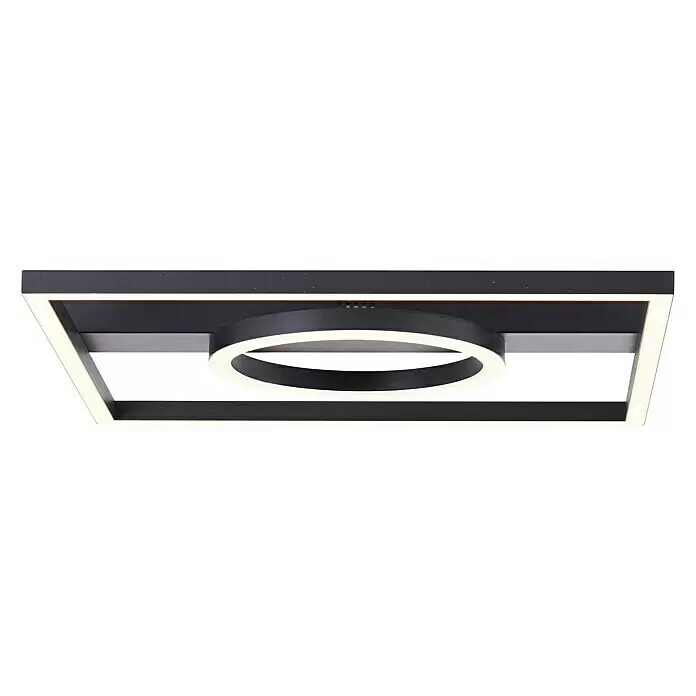 Brilliant LED-Deckenleuchte Maureen - 24 W, L x B x H: 5 x 40 x 40 cm, Schwarz, Warmweiß - Moderne schwarze LED-Deckenleuchte mit rechteckigen und runden Leuchtrahmen.