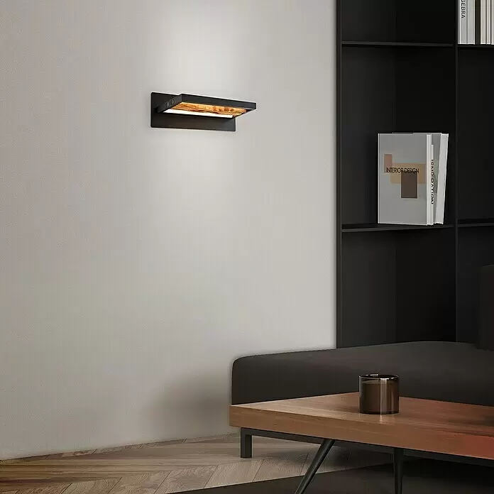 Brilliant LED-Wandleuchte Chaumont - 9,5 W, L x B x H: 10 x 35 x 15,1 cm, Schwarz, Warmweiß - Stimmungsaufnahme