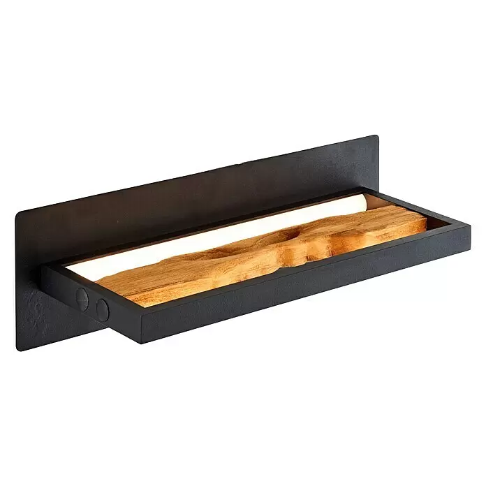Brilliant LED-Wandleuchte Chaumont - 9,5 W, L x B x H: 10 x 35 x 15,1 cm, Schwarz, Warmweiß - Diagonale Ansicht