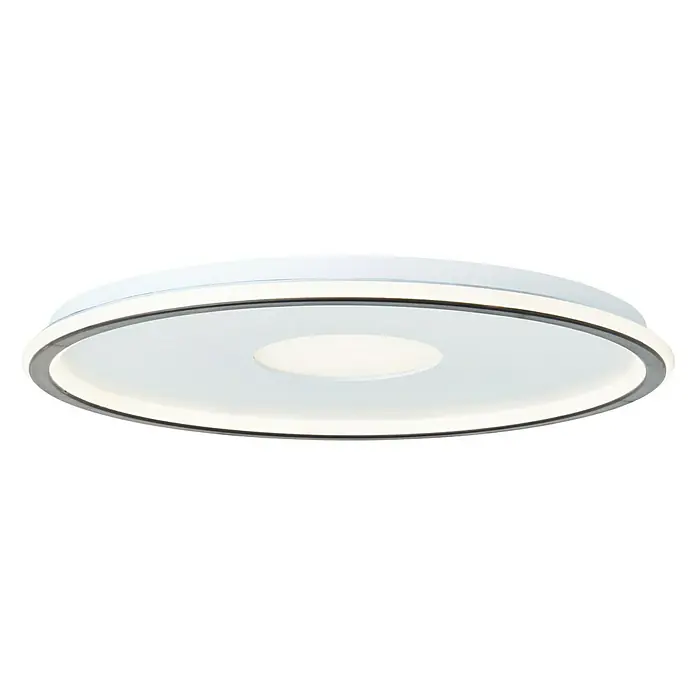 Brilliant LED-Deckenleuchte rund Vegas - 44 W, Durchmesser: 50,8 cm, Weiß, Mehrfarbig - Moderne runde LED-Deckenleuchte in Weiß mit silberfarbenen Akzenten für eine stilvolle Beleuchtung.