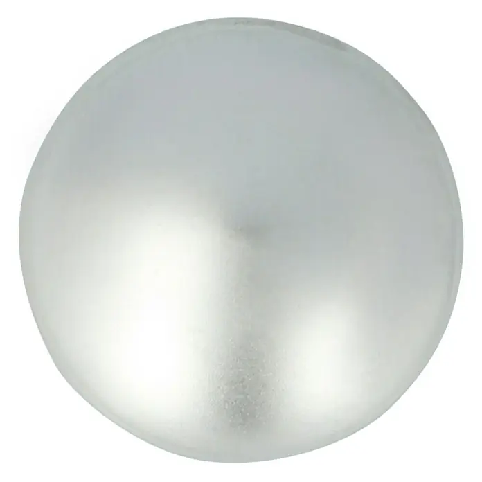 Möbelknopf - Typ Möbelgriff: Knopf, Ø x H: 15 x 28 mm, Sonstige, Verchromt - Nahaufnahme einer runden, mattsilbernen Deckenleuchte, die ein diffuses Licht ausstrahlt und eine moderne Atmosphäre schafft.