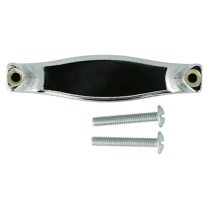 Häfele Tirador para muebles - Tipo de tirador del mueble: Estribo, Aluminio, Cromado, Ø x L: 71 x 22 mm - Tirador de cajón cromado con dos tornillos. ¡Ideal para la renovación de muebles y el diseño de tu hogar!