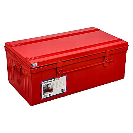 Caja de almacenaje y transporte (L x An x Al: 80 x 45 x 35 cm, Rojo)