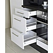 Respekta Premium Composición de cocina (Ancho: 300 cm, Con dispositivos eléctricos, Negro de alto brillo)