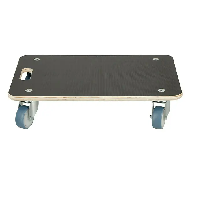 Wagner System Transportroller Cargo Professional - L x B x H: 59 x 39 x 12 cm, Traglast: 500 kg, Kunststoff - Transportroller mit einer schwarzen, rutschfesten Oberfläche und vier grauen Rollen für einen sicheren und einfachen Transport von Gegenständen.