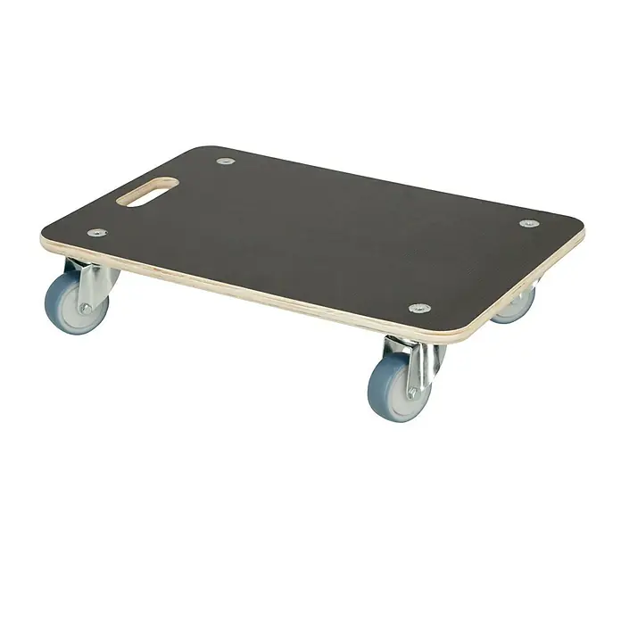 Wagner System Transportroller Cargo Professional - L x B x H: 59 x 39 x 12 cm, Traglast: 500 kg, Kunststoff - Hier sehen wir einen praktischen Rollbrettwagen mit vier Rollen, ideal für den Transport von Lasten. Er verfügt über eine Griffaussparung.
