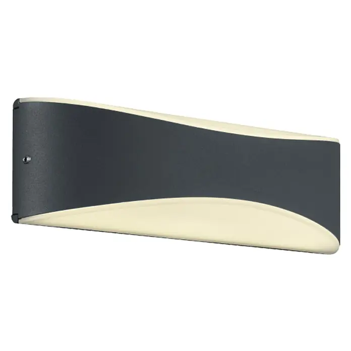 Trio Leuchten LED-Außenwandleuchte KONDA - 9 W, 5,6 x 23 x 7,2 cm, IP65 - Nahaufnahme einer stilvollen LED-Wandleuchte mit geschwungenem Design und energiesparender Beleuchtung.