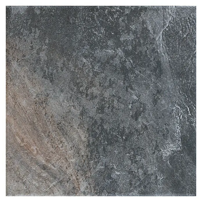 Pavimento porcelánico Vulcan - 60,8 x 60,8 cm, Grafito, Mate - Baldosa de gres porcelánico gris oscuro con textura rugosa y variaciones de color únicas. Ideal para espacios interiores y exteriores.