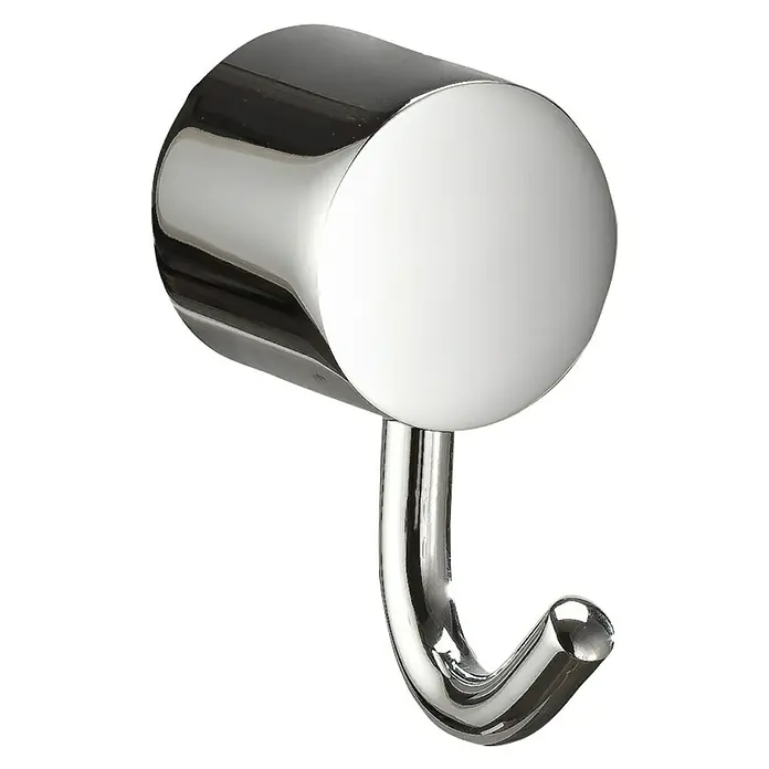 Tauro Baño Round Toallero de gancho - L x Al: 6,5 x 7 cm, Número de ganchos: 1 ud., Cromo - Gancho de pared cromado para baño y cocina, ideal para colgar toallas o ropa. El diseño moderno se adapta perfectamente a cualquier baño.