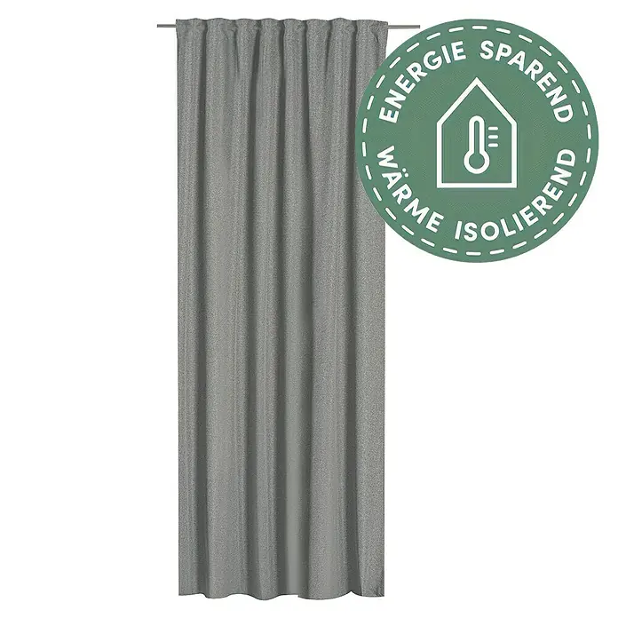 Elbersdrucke Verdunkelungsvorhang Sundown - Grau, B x H: 140 x 255 cm, 100 % Polyester - Grauer Verdunkelungsvorhang mit energiesparendem und wärmeisolierendem Aufdruck für ein gemütliches und energieeffizientes Zuhause.