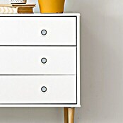 Pomo para muebles (Ø x Al: 35 x 30 mm, Plástico, Blanco/Plateado)